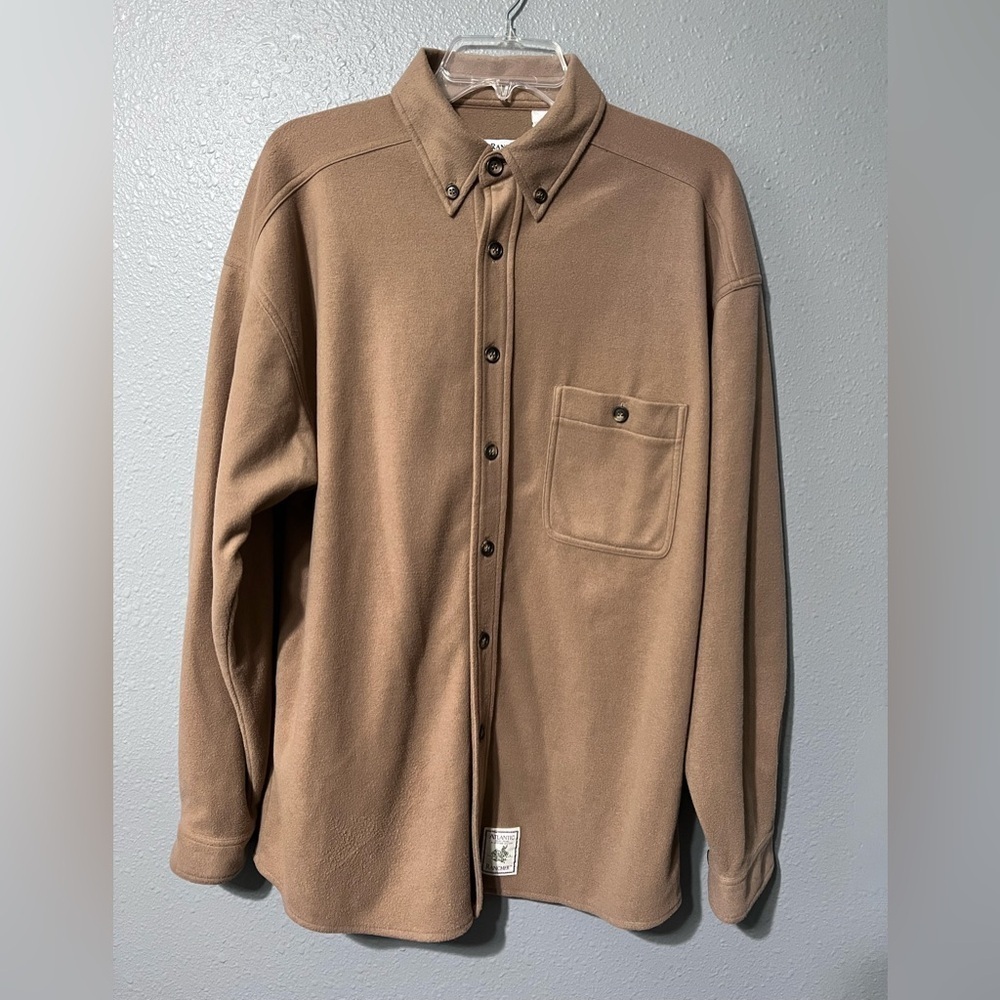Atlantic Rancher Camel Flannel Shirt Mens Sz S Chamois Button Down Dock Soft EUC